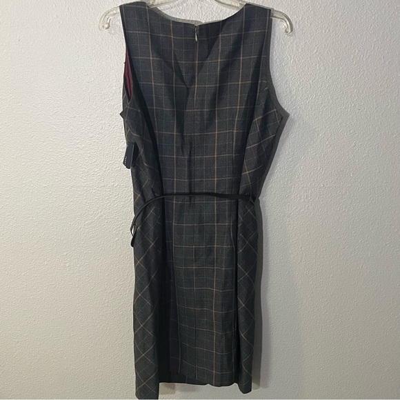 Tommy Hilfiger Womens Wool Blend Plaid Sleeveless Mini Dress - Sz 14 - Picture 6 of 7